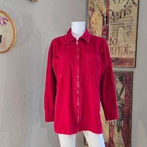 Retro Red Corduroy Full Zip Jacket size XL by Rosemary&Ivy